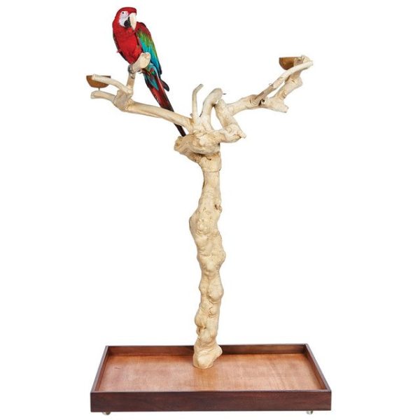 Java Duo Tree – Large – Natural Hardwood Parrot Playstand - Image 2