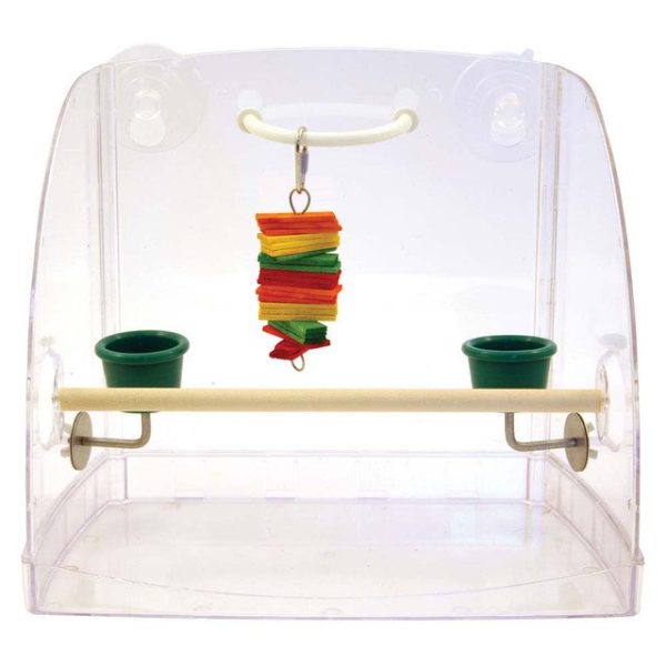 Window Perch & Parrot Play Centre with Feeding Cups - Image 2