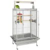 A cage with a useful play top section Has perches, feeding bowls, tray and more Large locks help your Parrot feel secure Suitable for African Grey, Conure, Cockatoo and more Standard Delivery Only (Monday – Friday, excluding Bank Holidays)