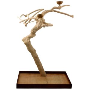 Java Duo Tree – Medium – Natural Hardwood Parrot Playstand
