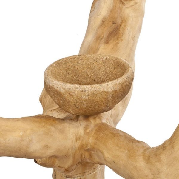 Java Duo Tree – Medium – Natural Hardwood Parrot Playstand - Image 3